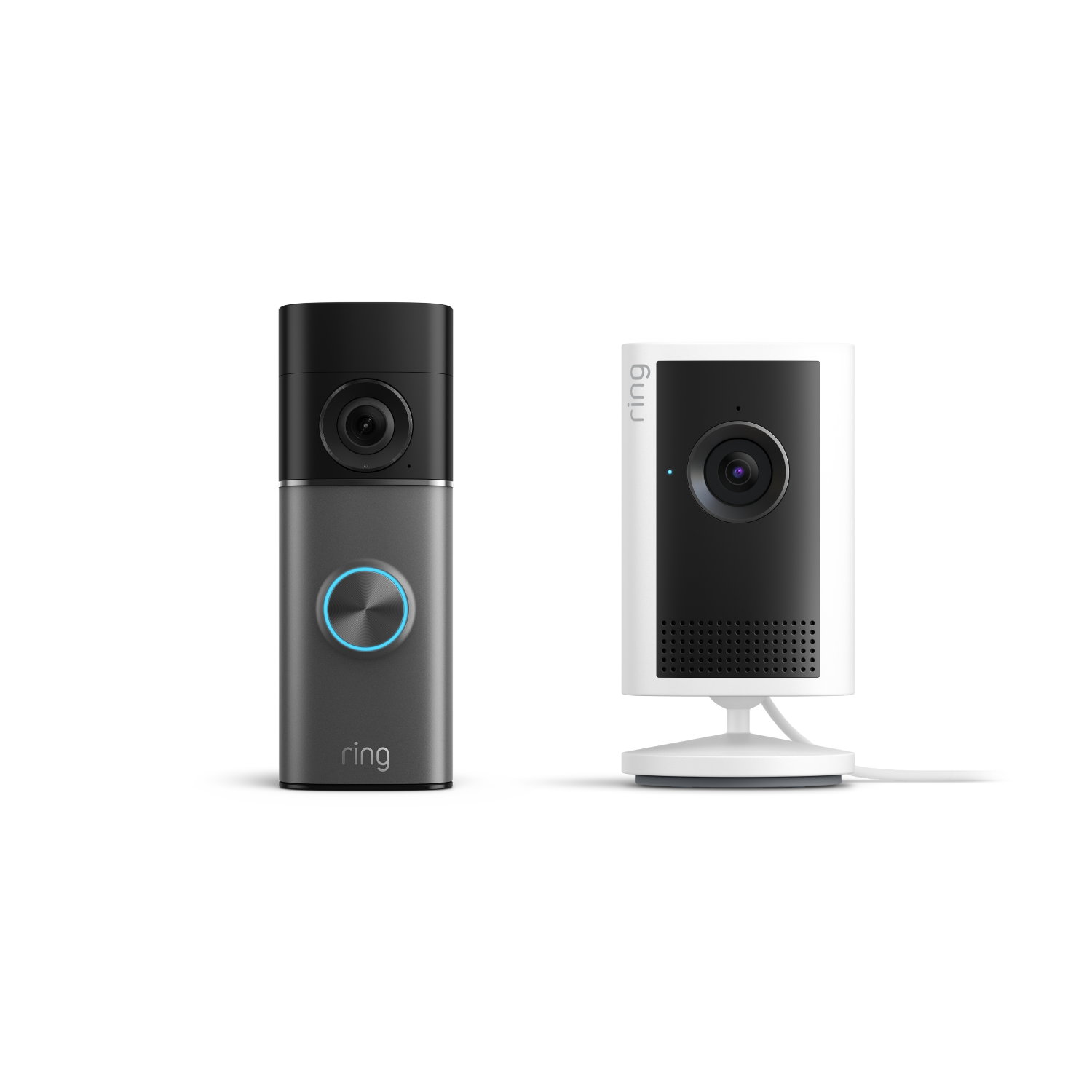 Argento scuro:Battery Video Doorbell Pro (ultimo modello) + Bianco:Indoor Camera Plus