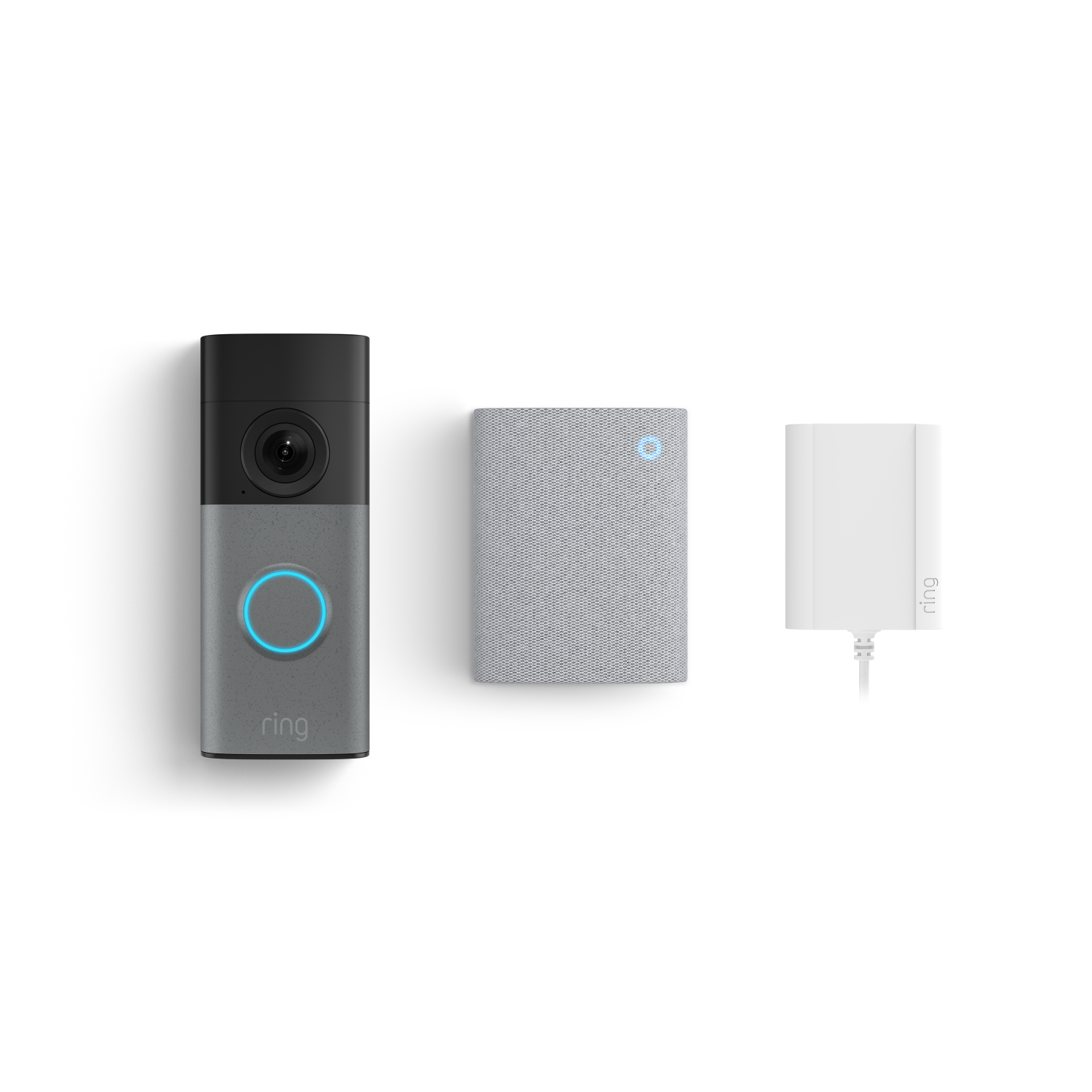 Grigio maculato:Wired Video Doorbell (2ª gen.) con alimentatore plug-in + Chime (3ª gen.)