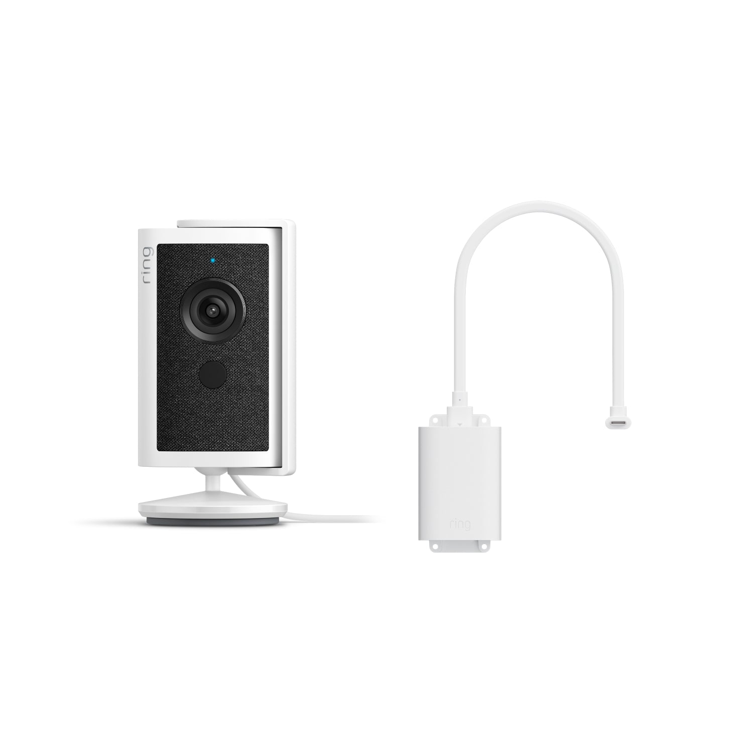 Bianco:Indoor Cam 4K POE bianca su sfondo bianco