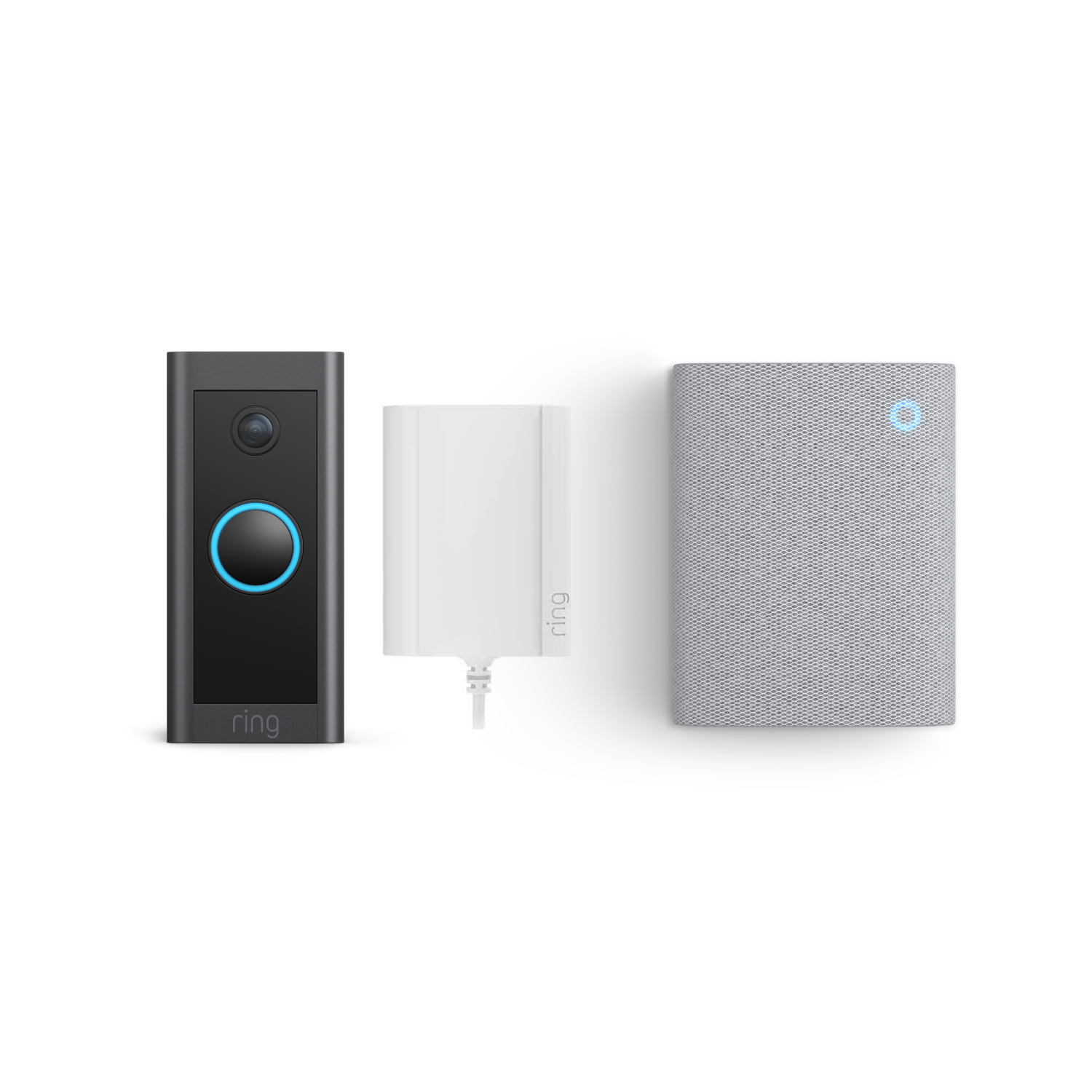 Nero:Videocitofono cablato con alimentatore plug-in + Chime (3ª gen.)