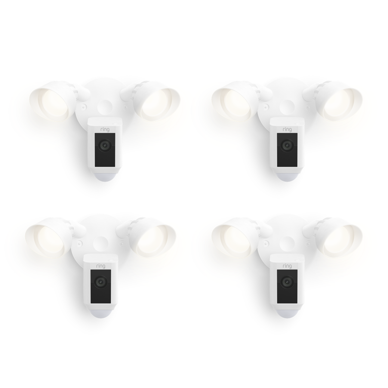 Bianco:4-Pack Floodlight Cam Wired Plus