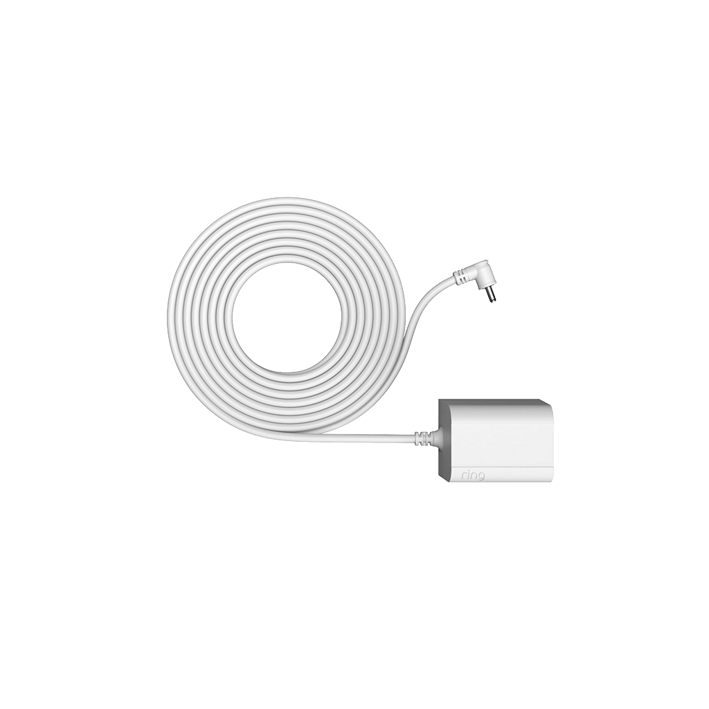 Bianco:Adattatore per alimentazione per interni/esterni connettore cilindrico (Stick Up Cam (3a generazione))