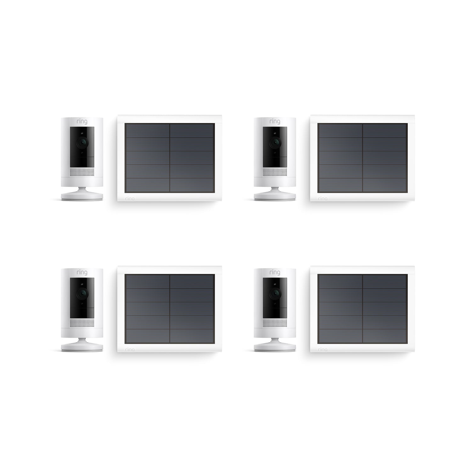 Bianco:4-Pack Stick Up Cam Solar