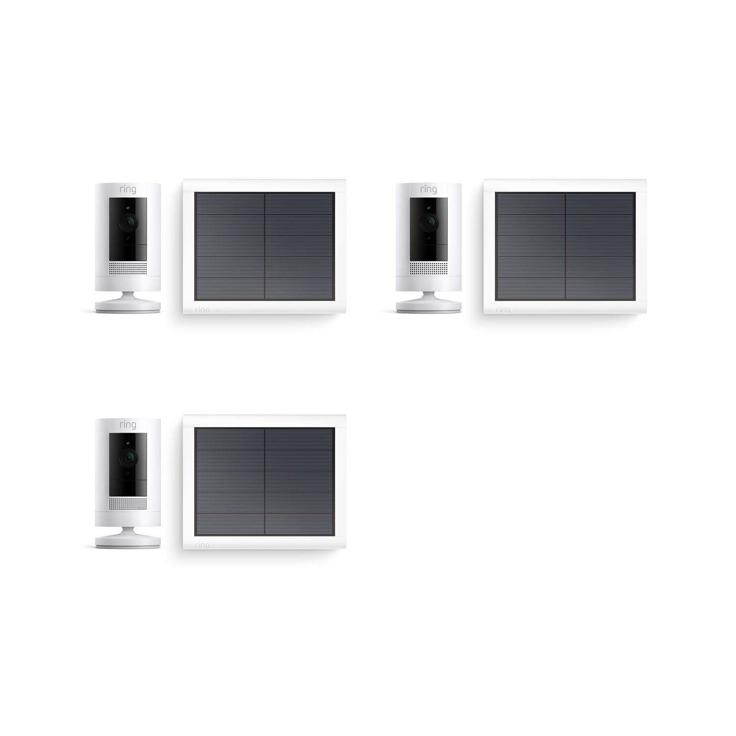 Bianco:3-Pack Stick Up Cam Solar