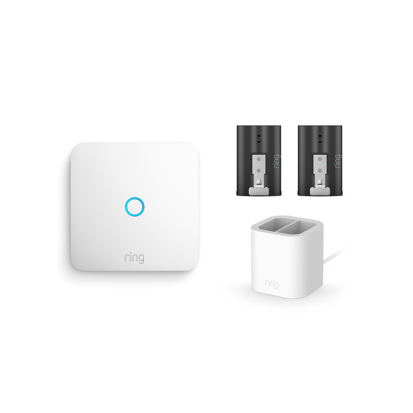 Bianco:Ring Intercom + Batteria ricaricabile a sgancio rapido + Stazione di ricarica