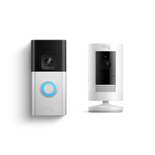 Nickel satinato:Videocitofono Pro a batteria + Videocamera esterna a batteria (Battery Video Doorbell Pro + Stick Up Cam)