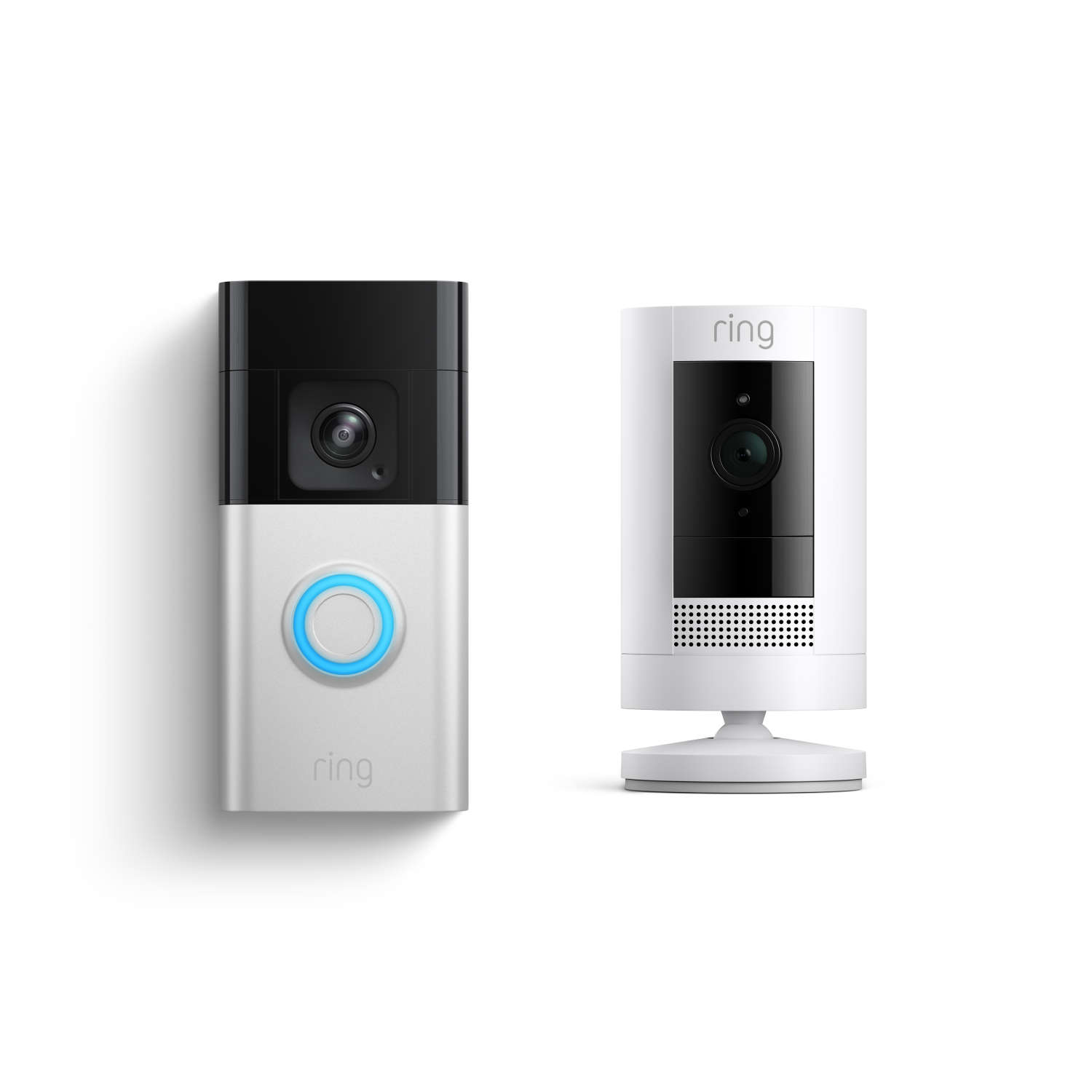Nickel satinato:Videocitofono Pro a batteria + Videocamera esterna a batteria (Battery Video Doorbell Pro + Stick Up Cam)