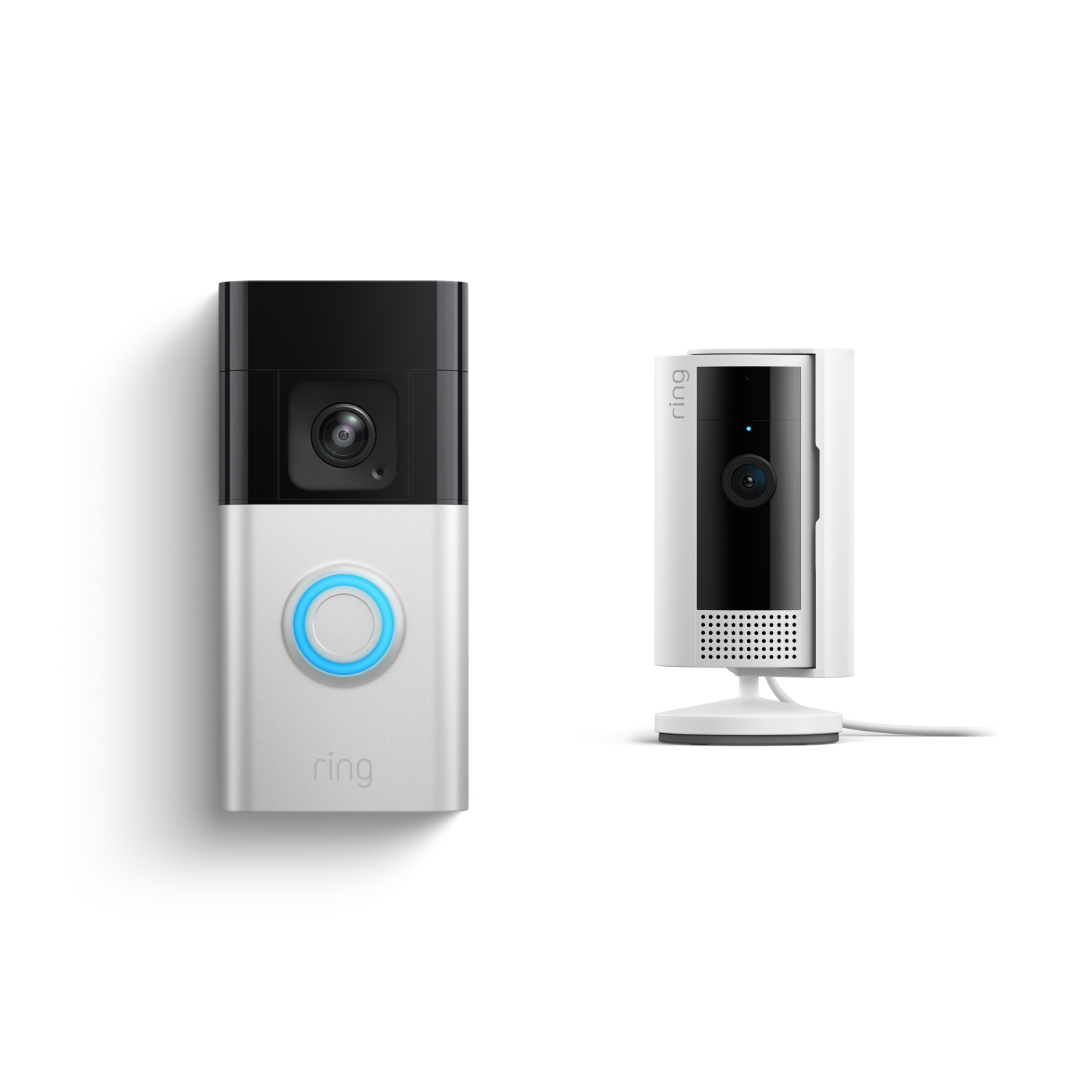 Nickel satinato:Videocitofono Pro a batteria + Videocamera interna 2ª gen. (Battery Video Doorbell Pro + Indoor Camera 2ª gen.)