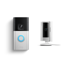Nickel satinato:Videocitofono Pro a batteria + Videocamera interna 2ª gen. (Battery Video Doorbell Pro + Indoor Camera 2ª gen.)
