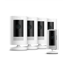 Bianco:4-Pack Videocamera esterna a batteria + Indoor Camera (2ª gen.) (Stick Up Cam + Indoor Camera)