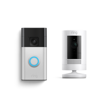 Nickel satinato:Videocitofono a batteria + Videocamera esterna a batteria (Battery Video Doorbell + Stick Up Cam)