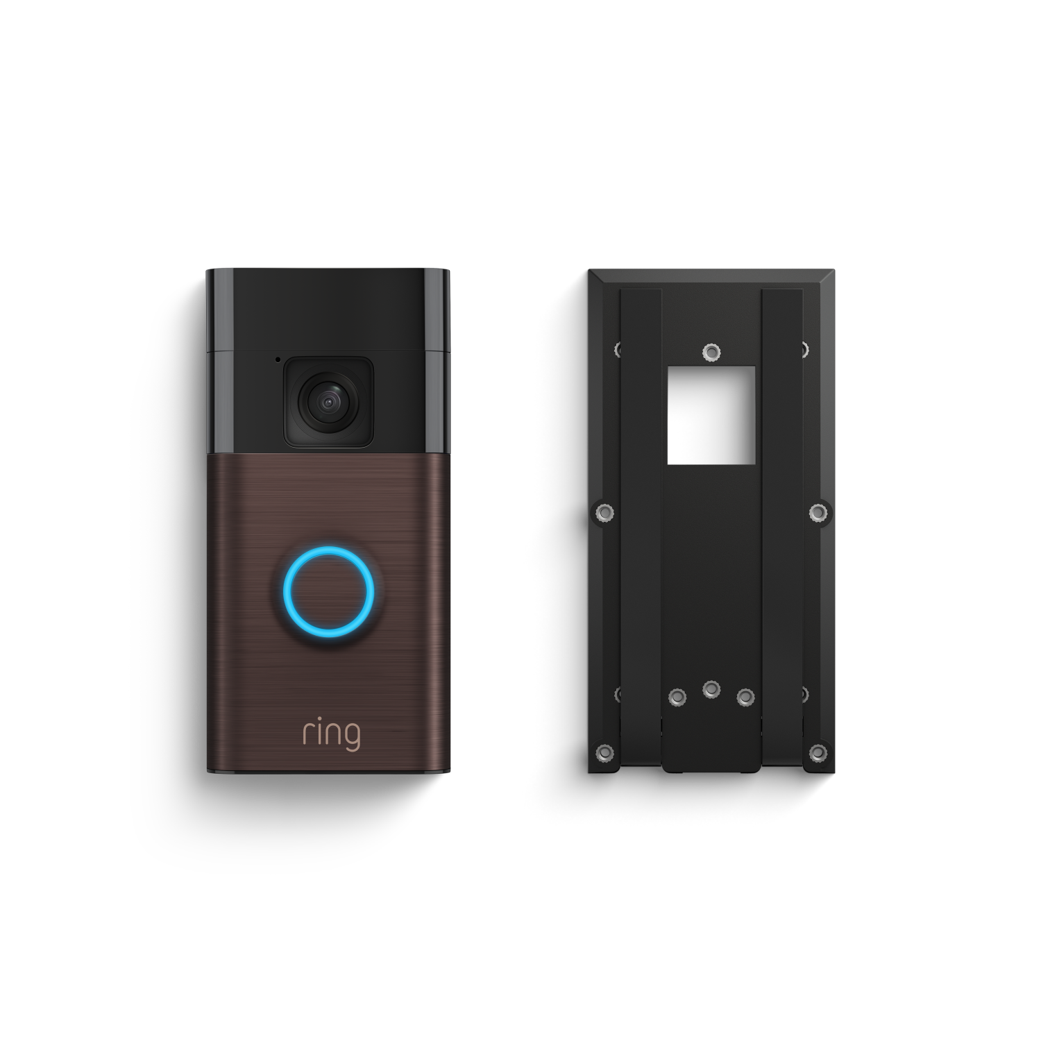 Bronzo veneziano:Videocitofono a batteria + Supporto autoadesivo (Battery Video Doorbell + No-Drill Mount)